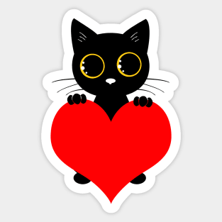 Cat Heart Valentine Sticker